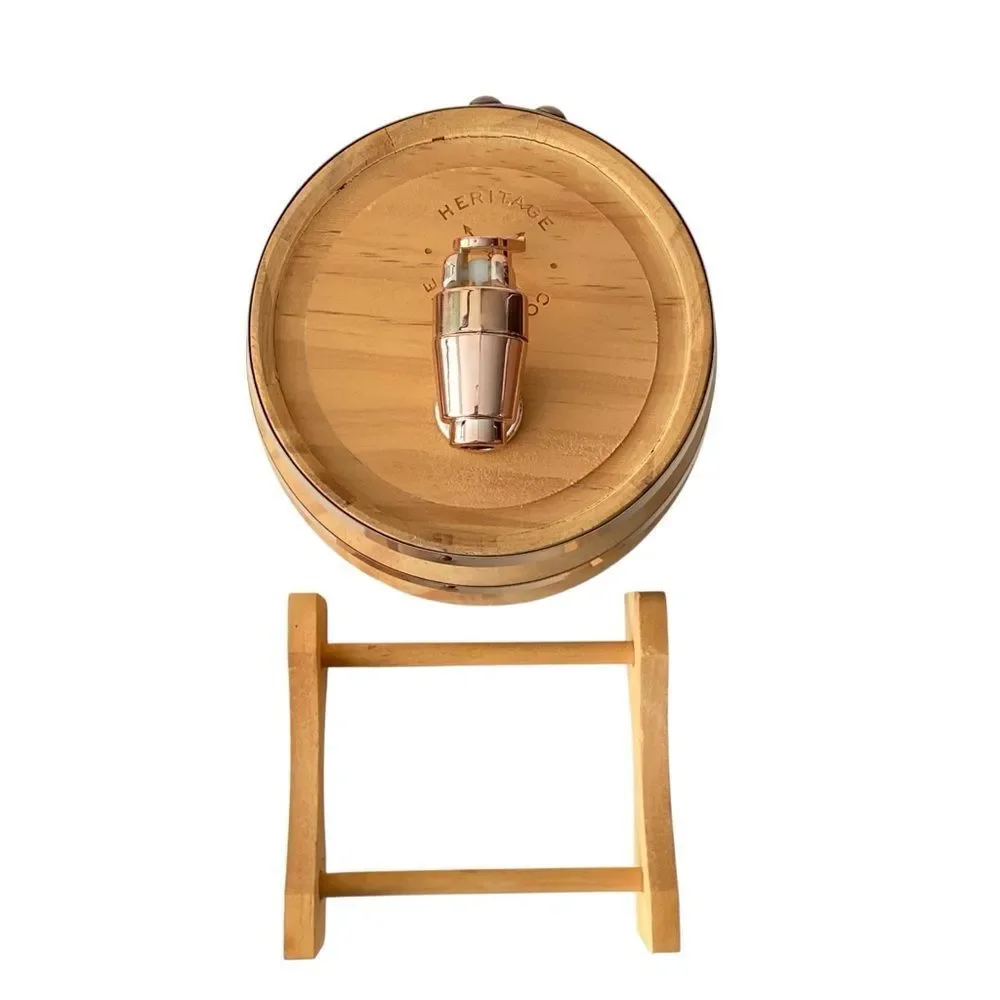 Heritage Wooden Barrel with Copper Tone Tap